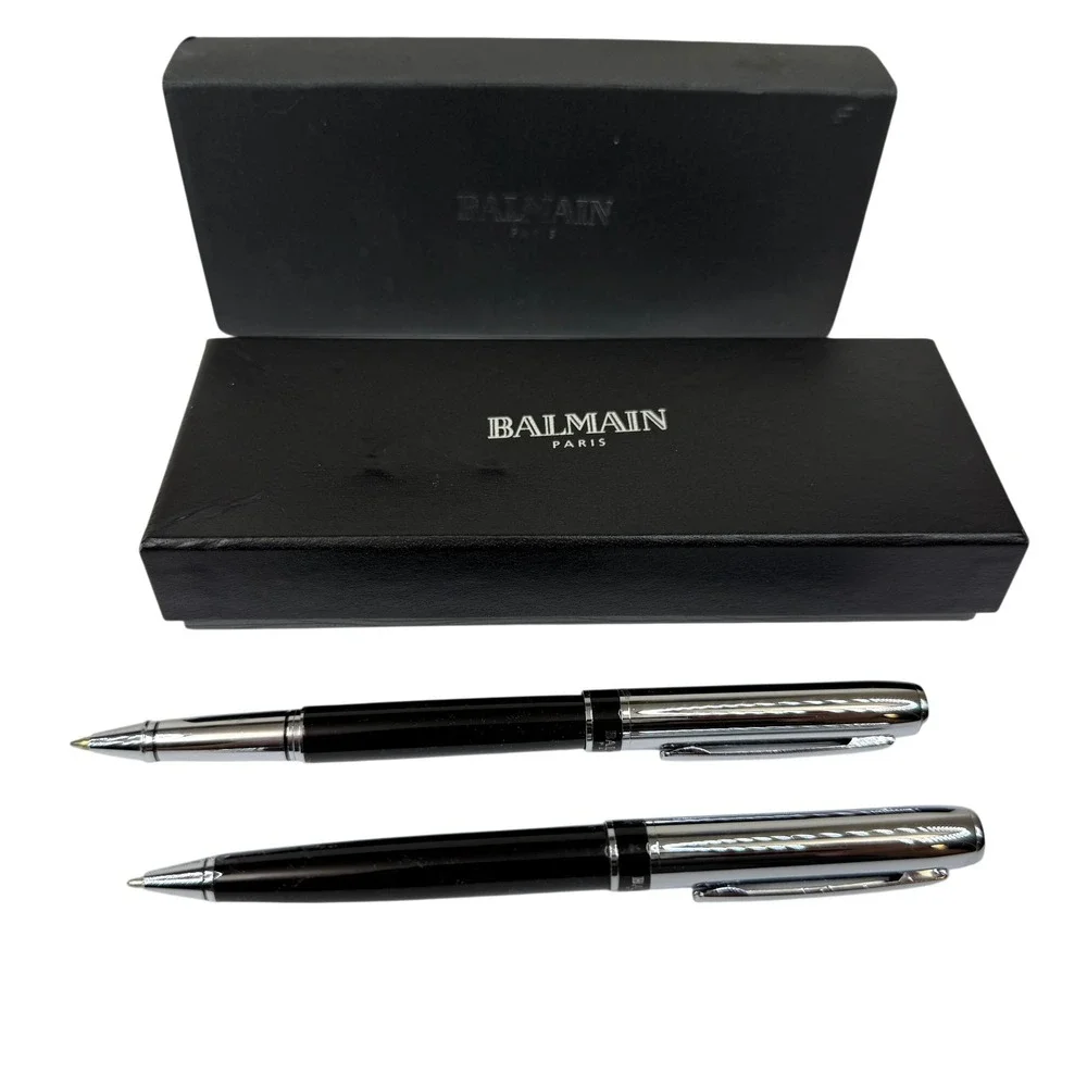 BALMAIN PARIS Executive Pen Set - Rollerball & Ballpoint Pens w/ Kaplan Logo